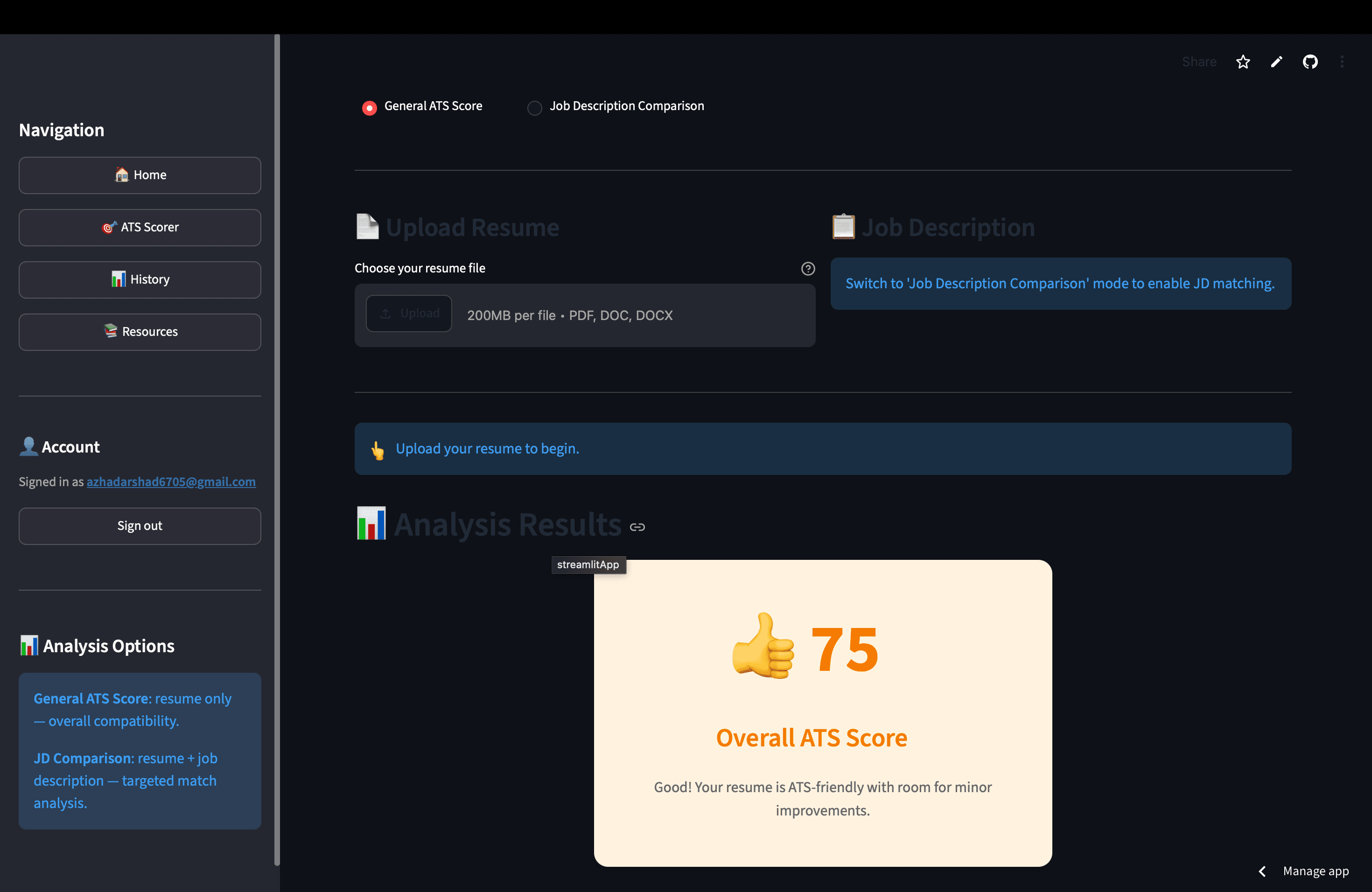 ATS — Applicant Tracking System (ATS) résumé scorer